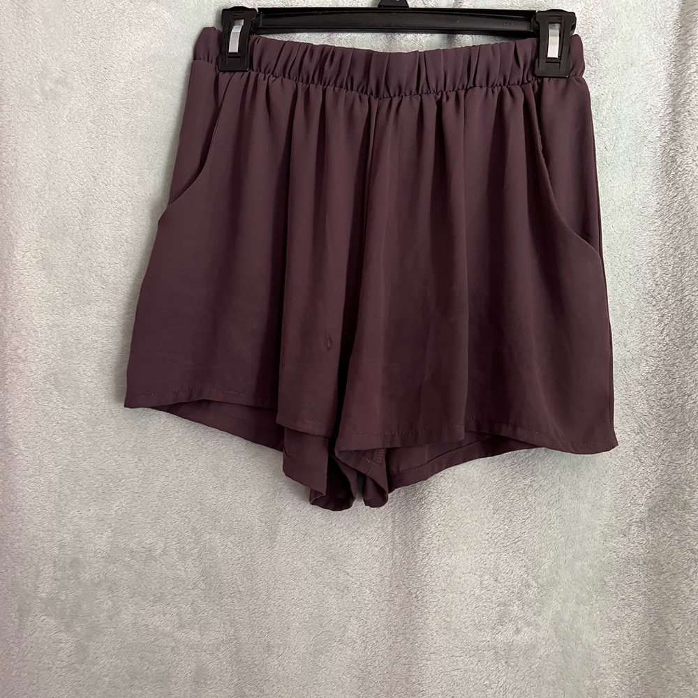 Brown rayon dress shorts